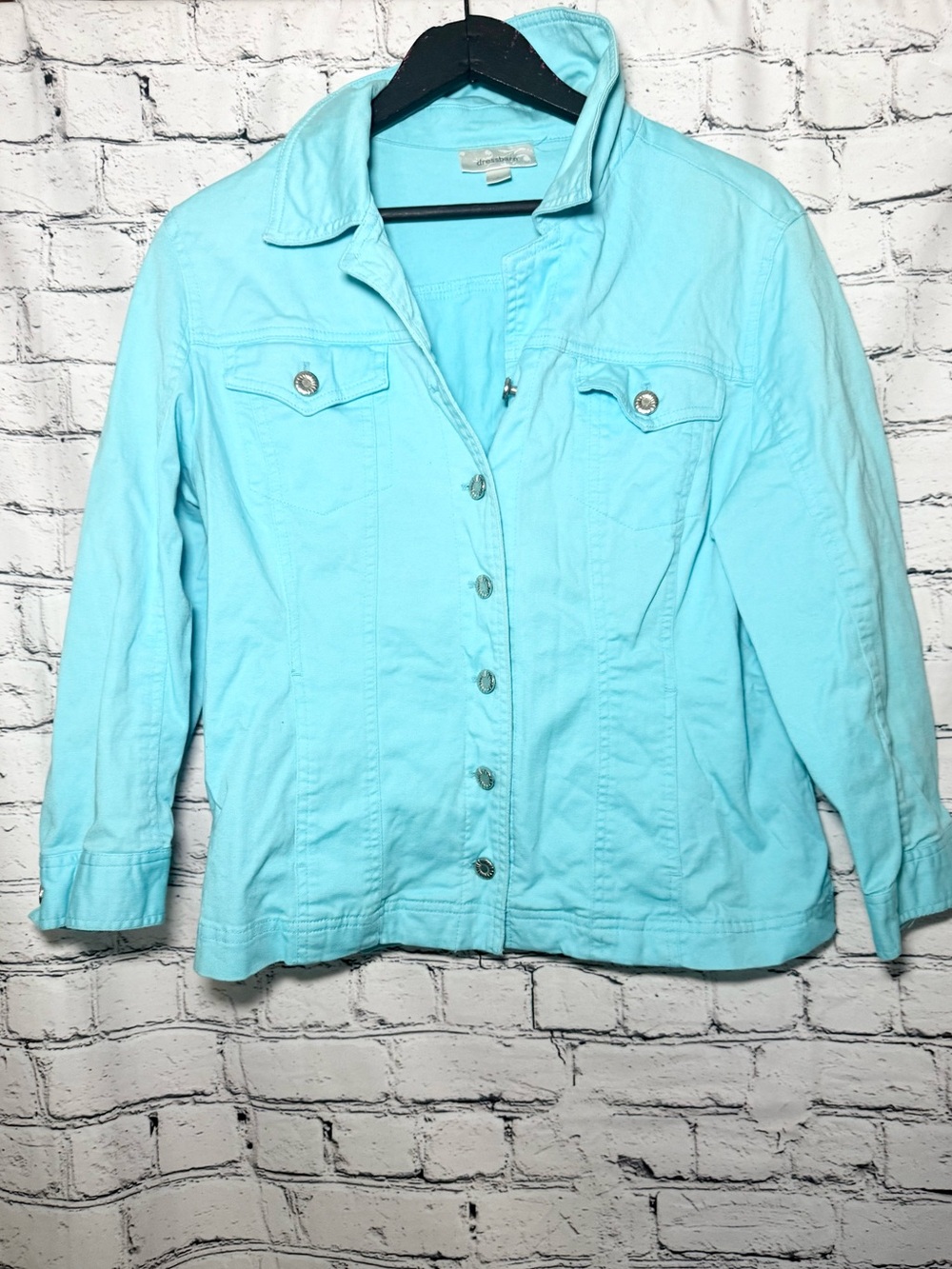 Dressbarn. Aqua Jean jacket. Size L